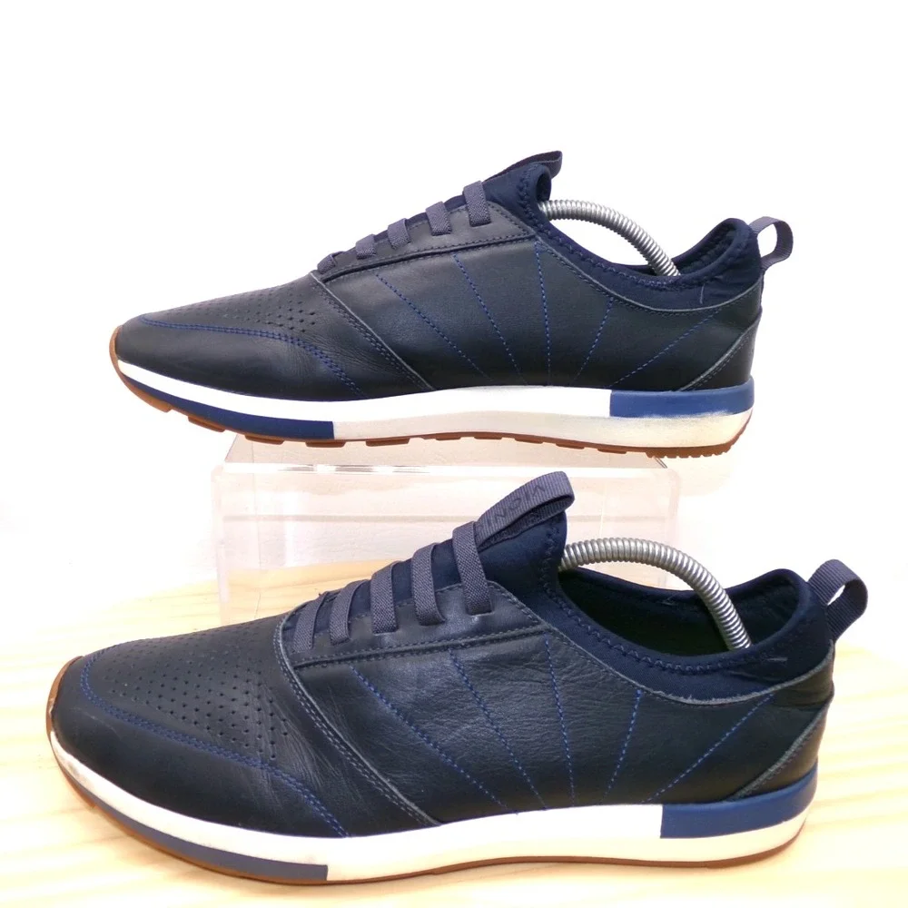 Vionic Trent Slip On Shoes Mens Blue Size 10.5 Casual Comfort Sneaker Leather
